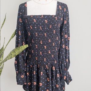 NWOT Mini Smocked Dress with Bishop Sleeves